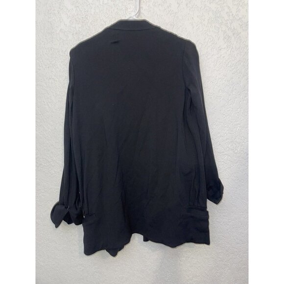 DIANE Von Furstenberg Thick Draped Open Front Cardigan Blazer Pockets 2 (V) - Picture 8 of 9